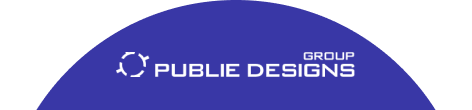 logo publie design on Blue